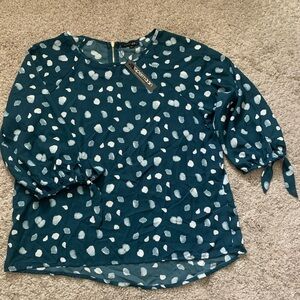 NWT GREEN & silver blouse by paper moon
